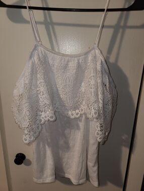 No Boundaries White Lace Off-Shoulder Blouse
